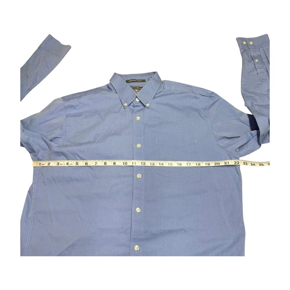 Eddie Bauer Shirt Men's Medium Blue Relaxed Fit Long Sleeve Collared Button-Down - Picture 4 of 6